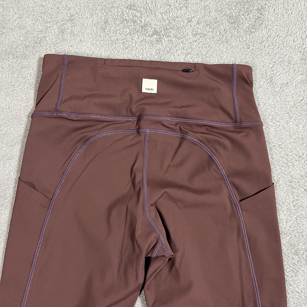 Vuori Stride Leggings Women XS Brown Running Performance Yoga Gym Training VW429 - Picture 10 of 11